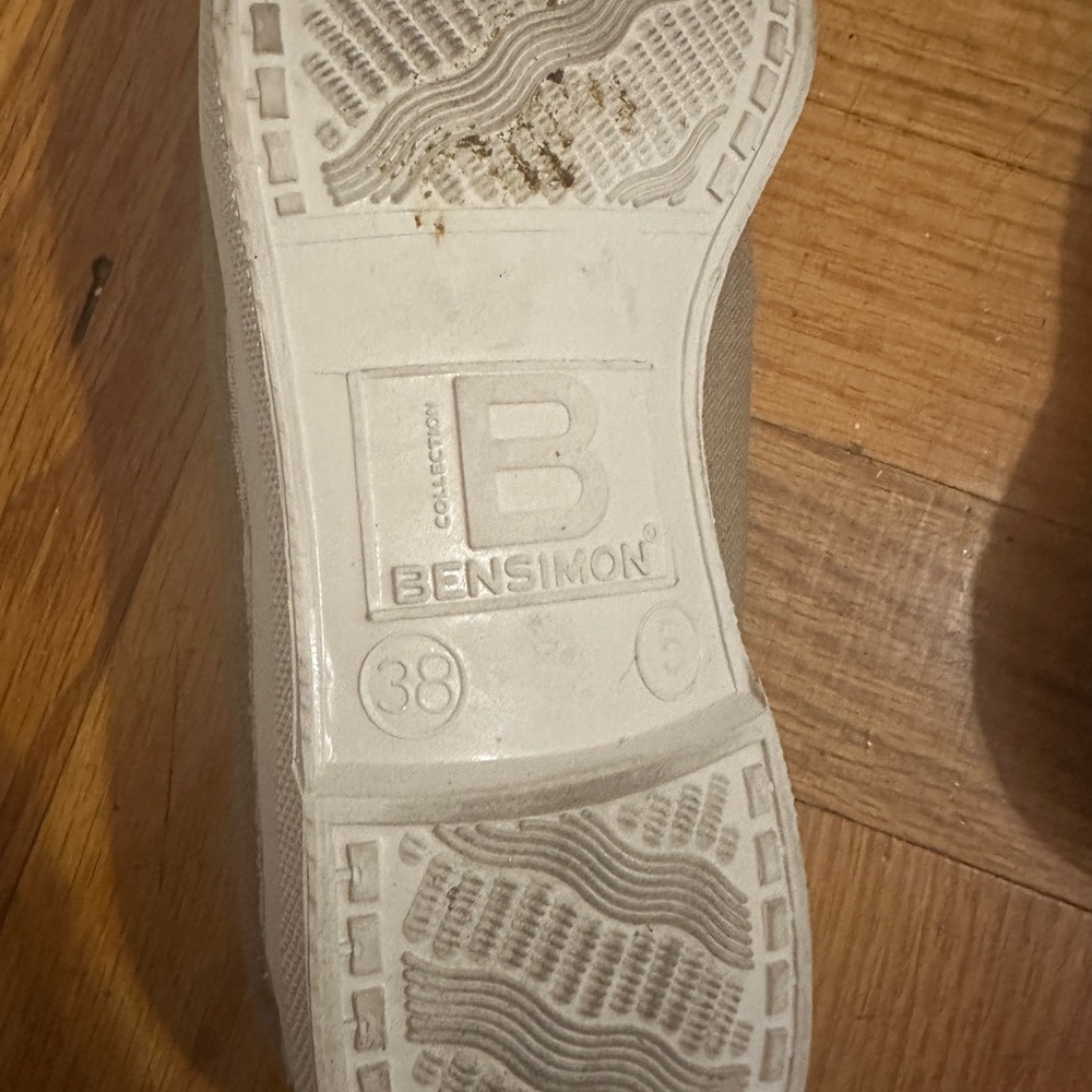 Bensimon Elastic Tennis Slip On Sneakers Shell Tan Color Size 38/7 - Picture 5 of 5